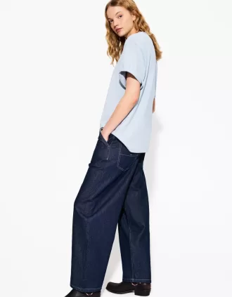 Camiseta oversize de algodón pesado de manga corta Light blue