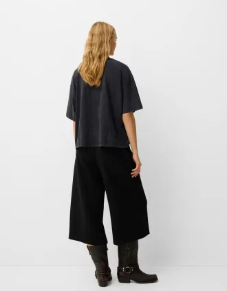 Camiseta oversize estampada de manga corta Grey