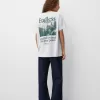 Camiseta oversize estampada de manga corta Grey