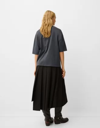 Camiseta oversize estampada de manga corta Dark grey