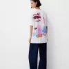 Camiseta oversize estampada de manga corta Off white