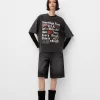 Camiseta oversize estampada de manga corta Grey