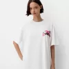 Camiseta oversize estampada de manga corta Off white
