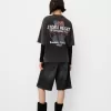 Camiseta oversize estampada de manga corta Grey