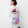 Camiseta oversize estampada de manga corta Off white