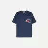 Camiseta oversize estampada de manga corta Navy