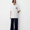 Camiseta oversize estampada de manga corta Off white