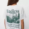 Camiseta oversize estampada de manga corta Grey