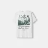 Camiseta oversize estampada de manga corta Grey