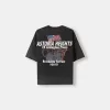 Camiseta oversize estampada de manga corta Grey