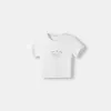 Camiseta punto gofre manga corta estampada Grey