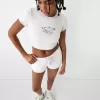 Camiseta punto gofre manga corta estampada Grey