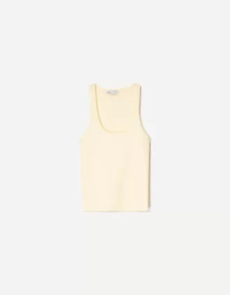 Camiseta sin mangas de canalé Yellow