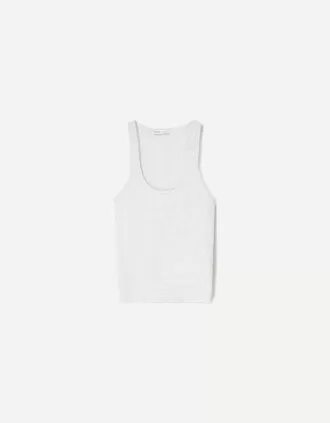 Camiseta sin mangas de canalé Grey