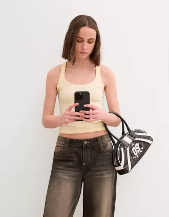 Camiseta sin mangas de canalé Yellow