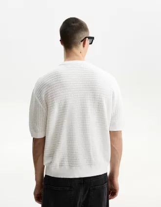 Camiseta textura manga corta White