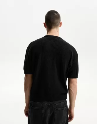 Camiseta textura manga corta Black