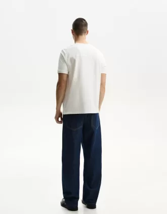 Camiseta textura manga corta Off white