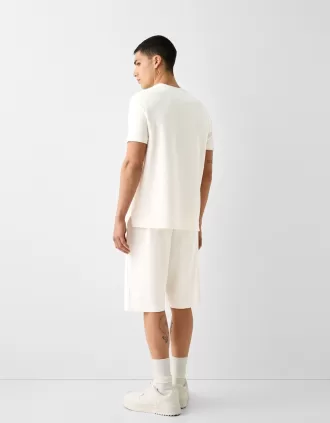 Camiseta textura manga corta Off white