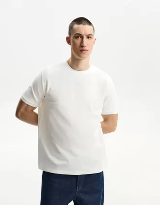 Camiseta textura manga corta Off white