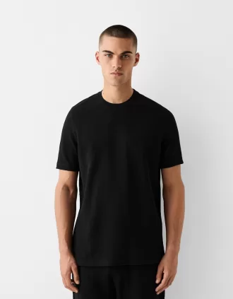 Camiseta textura manga corta Black