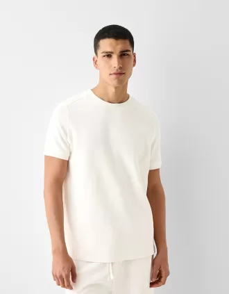 Camiseta textura manga corta Off white