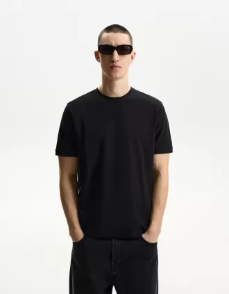 Camiseta textura manga corta Black