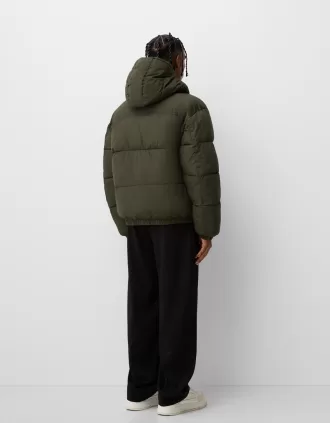Cazadora acolchada con capucha Khaki