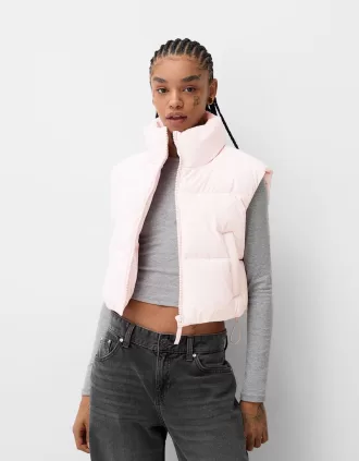 Chaleco acolchado corto Pink