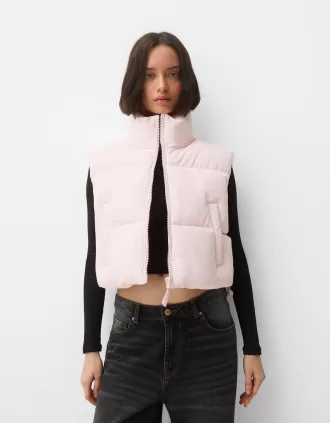 Chaleco acolchado corto Pink