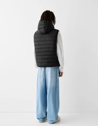 Chaleco acolchado ligero con capucha Black