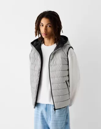 Chaleco acolchado ligero con capucha Grey