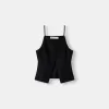 Chaleco mezcla lino tirantes Black