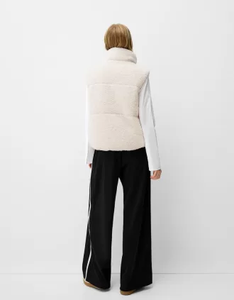 Chaleco reversible de borreguito sintético Cream