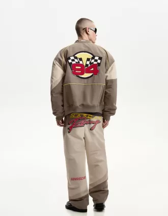 Chaqueta Nascar con parches. Brown