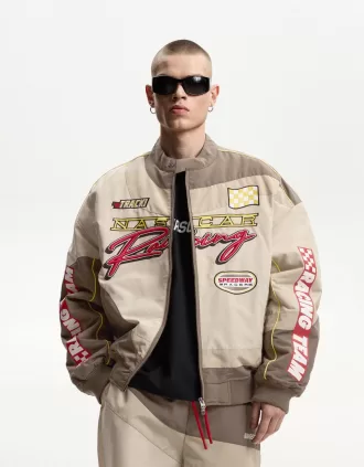 Chaqueta Nascar con parches. Brown