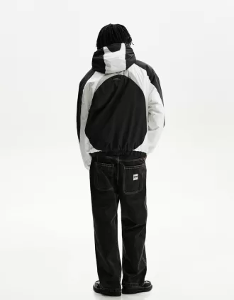 Chaqueta acolchada color block Black