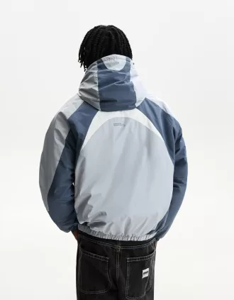 Chaqueta acolchada color block Light blue