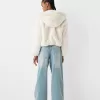 Chaqueta acolchada con capucha de pelo sintético Off white