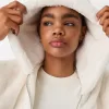 Chaqueta acolchada con capucha de pelo sintético Off white