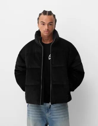 Chaqueta acolchada de pana Black