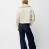 Chaqueta biker de borreguito sintético Off white