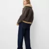 Chaqueta biker de borreguito sintético Brown