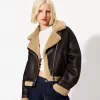 Chaqueta biker de borreguito sintético Brown