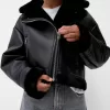 Chaqueta biker de borreguito sintético Black