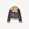 Chaqueta biker de borreguito sintético Brown