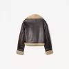 Chaqueta biker de borreguito sintético Brown