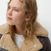 Chaqueta biker de borreguito sintético Brown