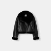 Chaqueta biker de borreguito sintético Black