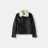 Chaqueta biker de borreguito sintético Black
